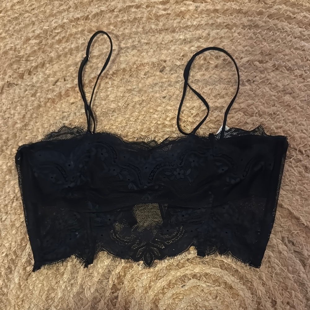 Free people Black Lace Bralette